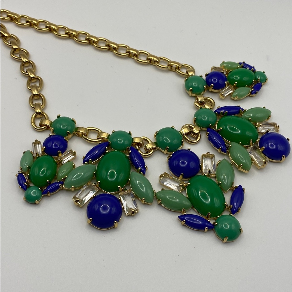Stella & Dot Green and Blue Cabochon Statement Necklace